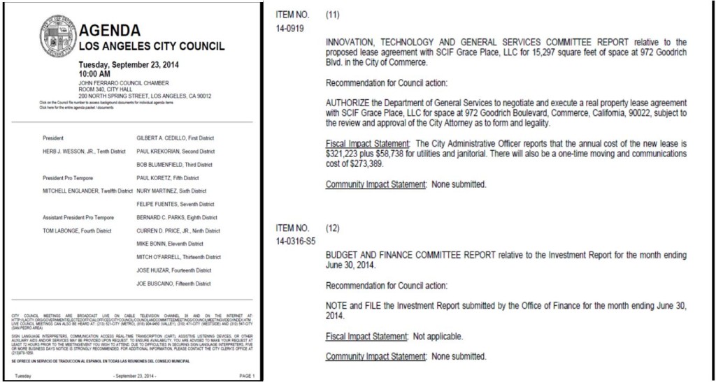 LA City Council Agenda 9-23-14