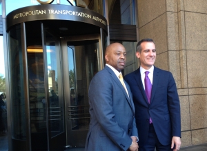 Mayor Garcetti and Phillip Washington