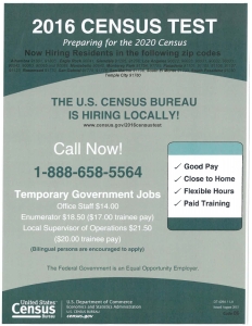 Census Test Hiring - 2016
